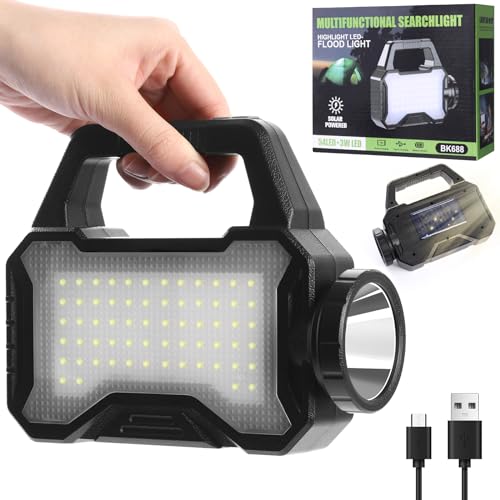 yeatem Solar Flashlight,Multifunctional Flashlight Solar Flashlight,led Flashlight Cell Phone Charger,USB Charging,Suitable for Home,Fishing,Outdoor Camping