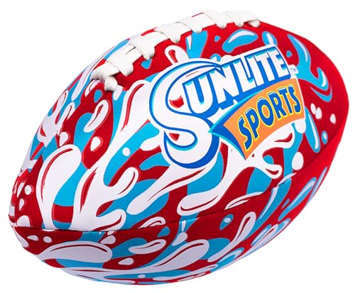Sunlite Sports Waterproof Football for Lawn Backyard Pool Beach Lake Park Water Toy, Outdoor Play, for Kids Children Teens Adults, Family Fun