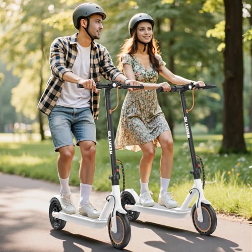 Electric Scooter, 500W/350W Powerful Motor & 19 MPH Top Speed, 16/25 Miles Range, Folding E Scooter with Dual Braking for Teens and Adults