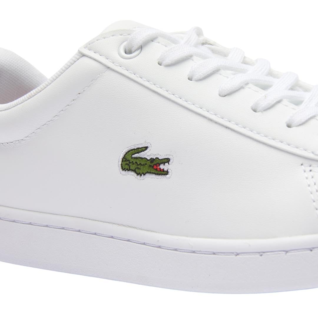 Lacoste Womens Hydez Leather, White/Gold, 7