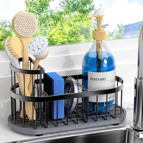 Sink Caddy Kitchen Sink Organizer, Sponge & Brush Holder, Stone Drying Mat