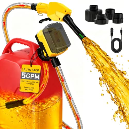 MISFANS Cordless Fuel Transfer Pump, Auto-Stop, Hand Trigger Nozzle