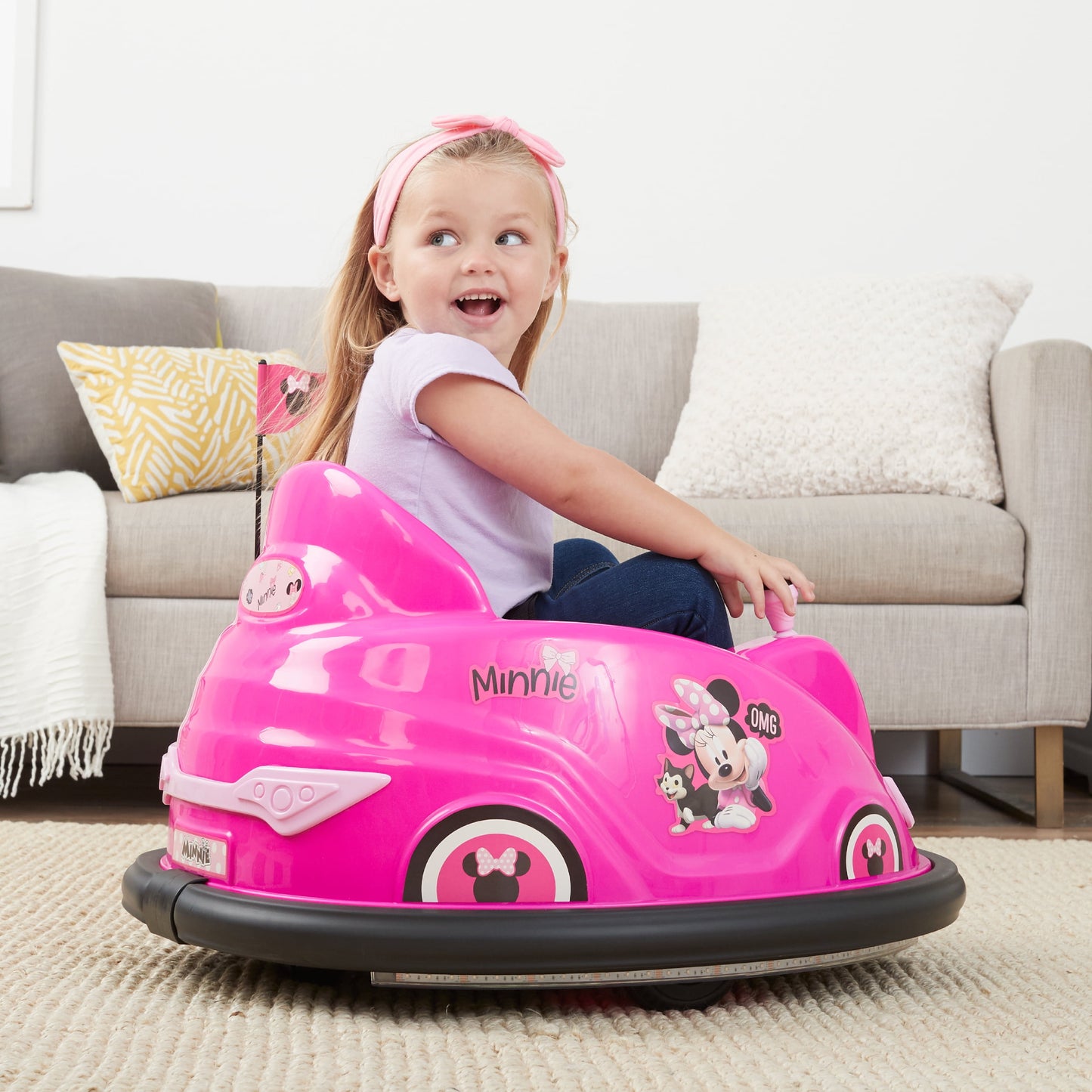 Flybar Disney Minnie 6V Bumper Car Ride on Toy, 1 Count