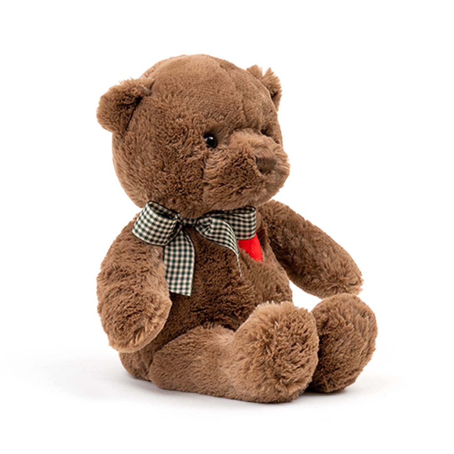 Adorlynetty 11.4” Small Teddy Bear with Heart Cute Brown Teddy Bear Stuffed Animals Soft Stuffed Bear Plush Bear Plushie Toys Gifts for Girlfriend Boyfriend Kid
