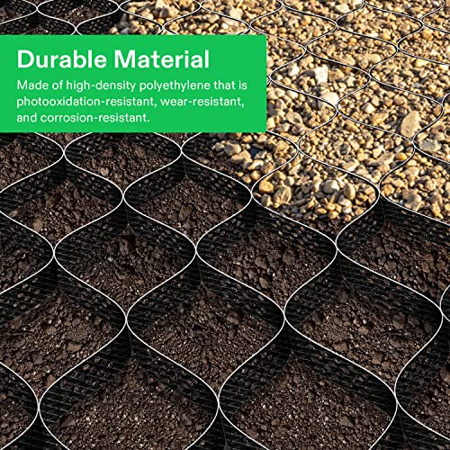 VIVOSUN 3’’ Depth Ground Grid, 9x17 ft, High-Density HDPE Geo Cell, 1885 lbs per sq ft Load, Foldable & Tensile, Easy Installation with Gloves, Perfect for Gardens, Driveways, Pathways, Slopes