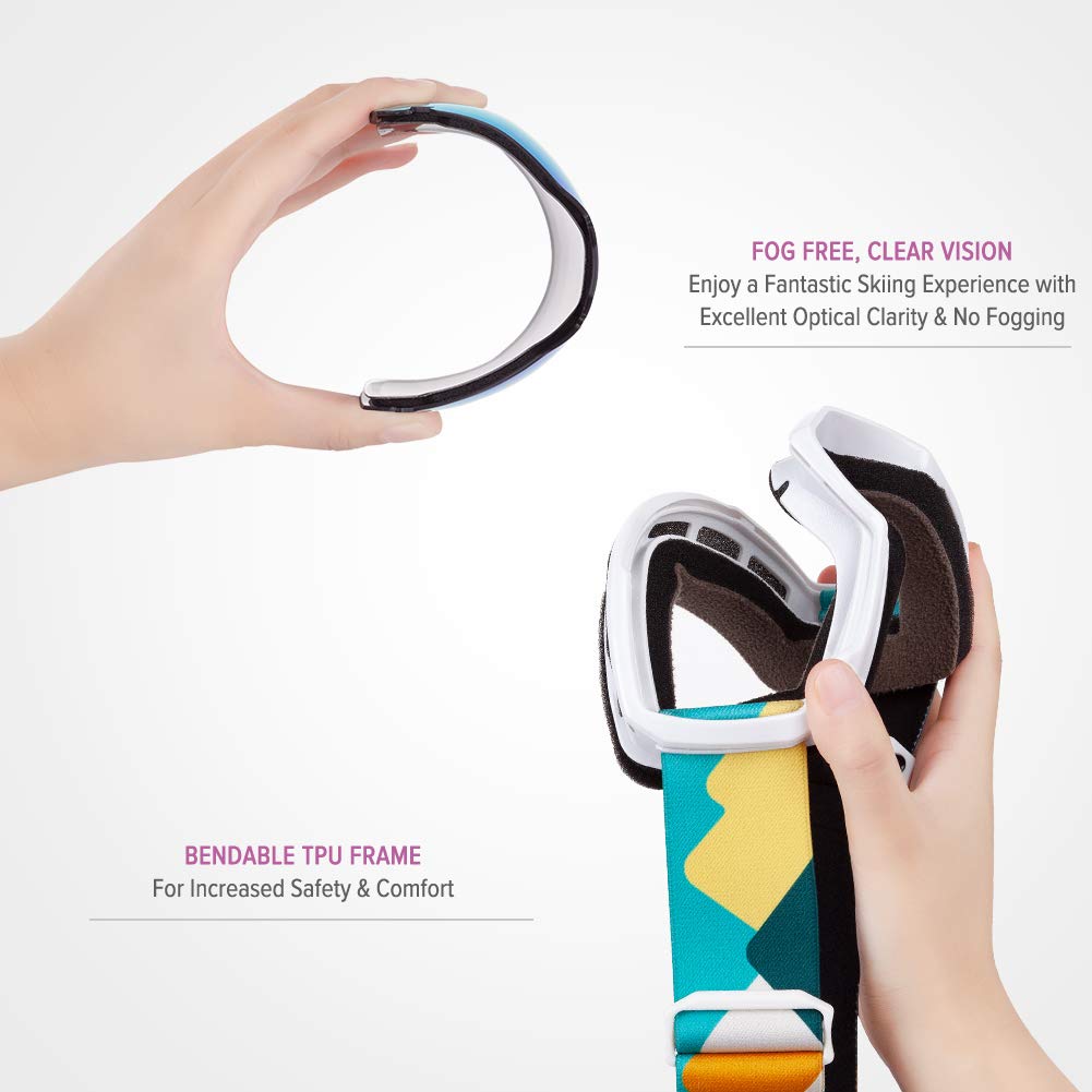 OutdoorMaster Kids Ski Goggles, Snowboard Goggles - Youth Snow Goggles