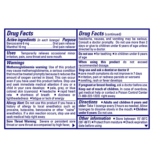Chloraseptic Sore Throat Lozenges, Cherry, 18 Count, 6 Pack