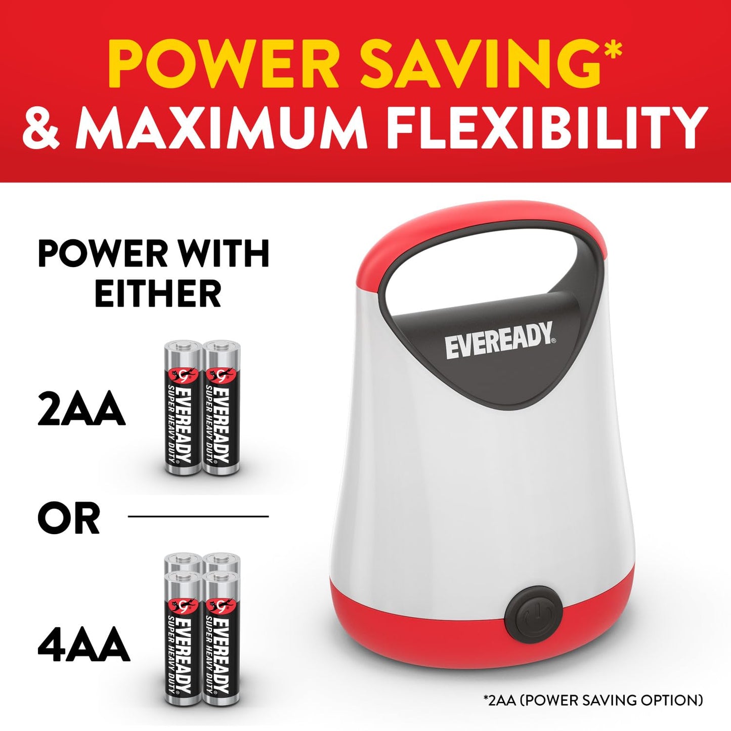 Eveready LED Camping Lantern X-250 (2-Pack), Super Bright Tent Lights, Rugged Water Resistant LED Lanterns, 100 Hour Run-time (Batteries Included), Red and Black