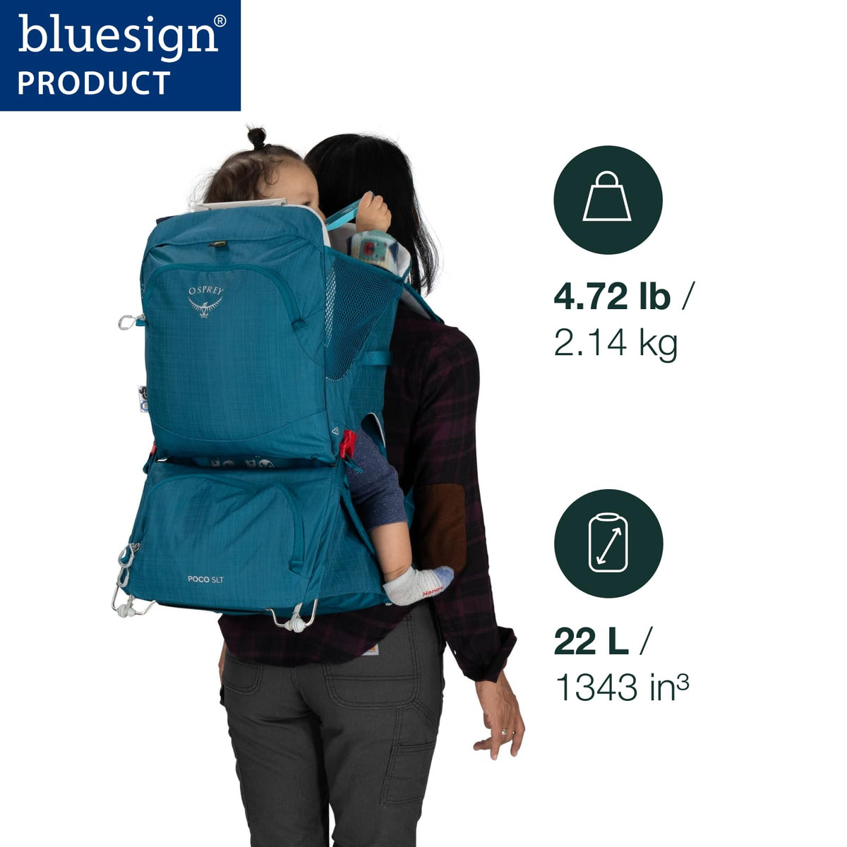 Osprey Poco SLT Lightweight Child Carrier Backpack, Deep Peyto