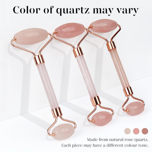 BAIMEI IcyMe Jade Roller & Gua Sha, Face Roller Redness Reducing Skin Care Tools, Self Care for Men Women, Massager for Face, Eyes, Neck, Relieve Fine Lines and Wrinkles - Rose Quartz