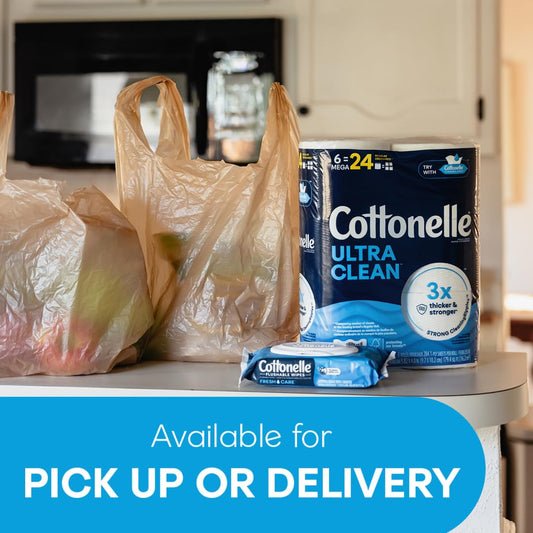 Cottonelle Ultra Clean Toilet Paper with Active CleaningRipples Texture, Strong Bath Tissue, 1-Ply, White, 24 Family Mega = 132 Regular Rolls (4 Packs of 6)