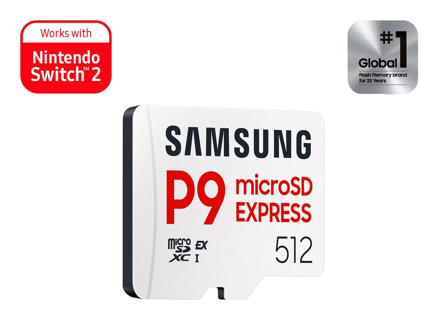 Samsung P9 Express microSD Express Card, 512GB microSDXC Memory Card, Up to 800 MB/s, for Nintendo-Switch ™ 2, (MB MK512T/AM)