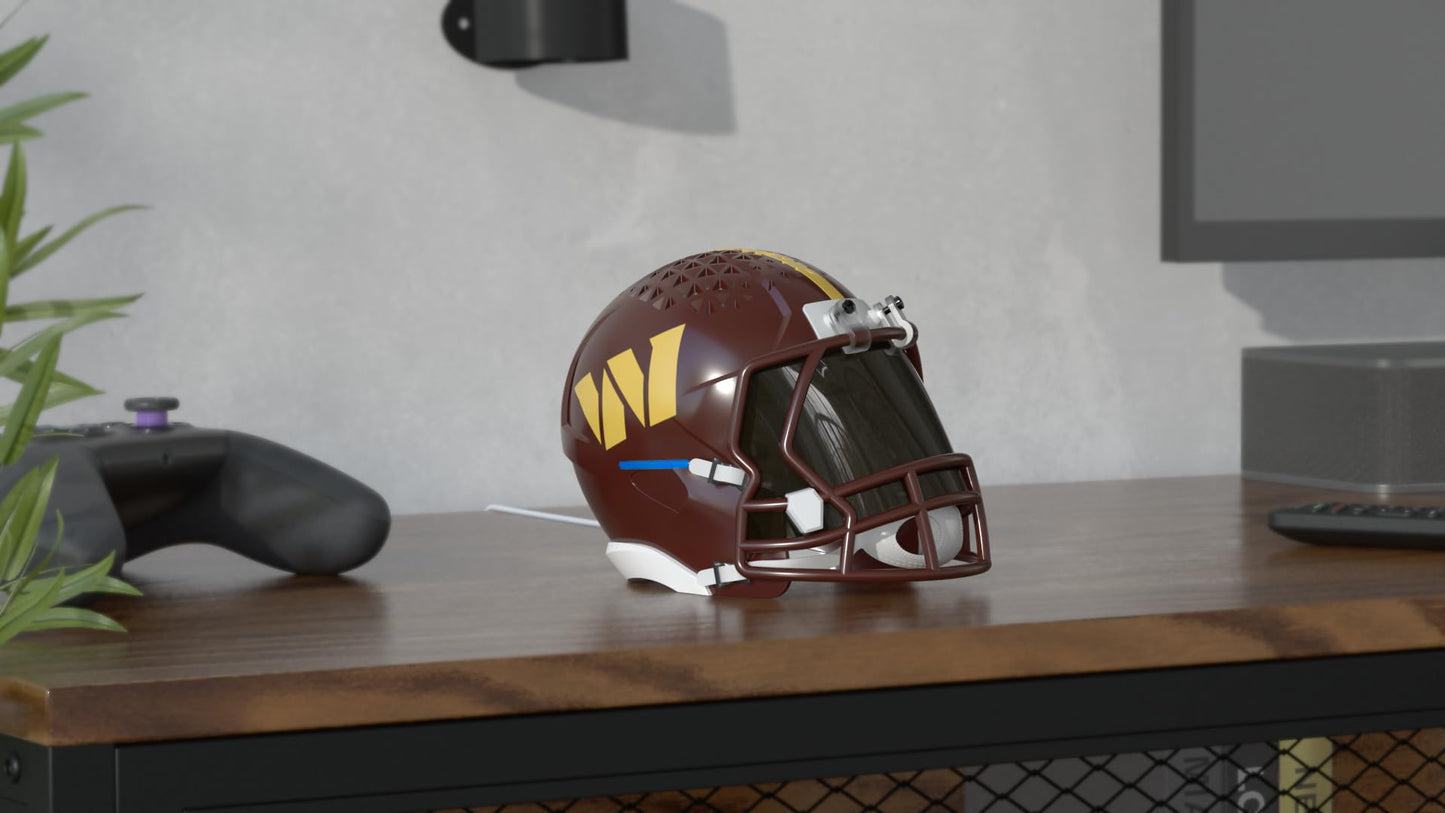 NFL Echo Dot Bundle: Includes Echo Dot | Deep Sea Blue and Limited-Edition NFL Helmet Stand | Washington Commanders