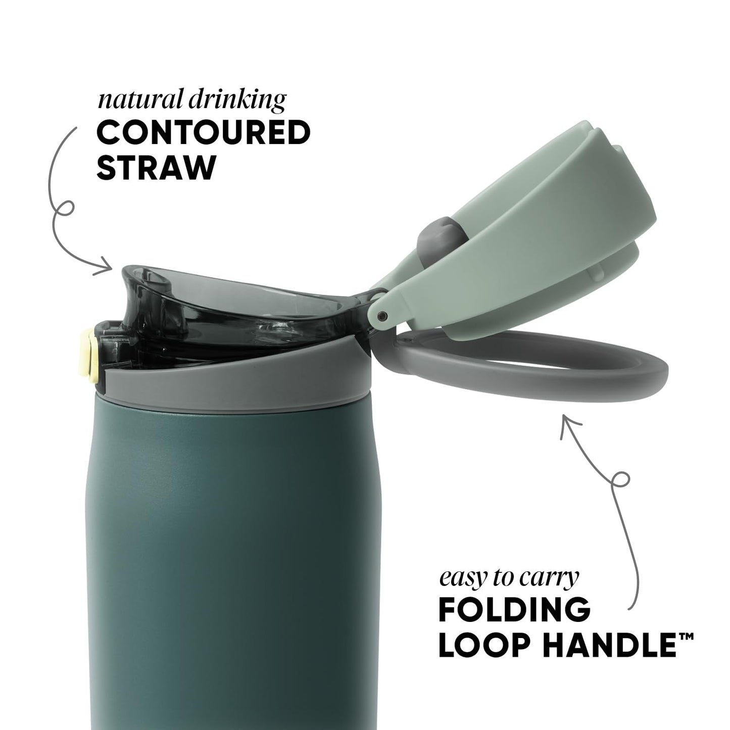 Simple Modern Mesa Loop Water Bottle with Straw | 24oz Cup Holder Friendly Insulated Stainless Steel Bottles for Travel, Sports and School | Steel Harbor