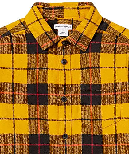 Amazon Essentials Toddler Boys' Flannel Button Down Shirt, Yellow Plaid, 2T