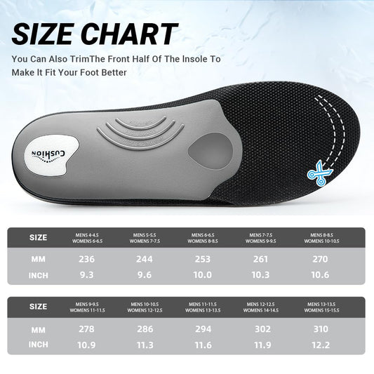 VALSOLE Winter Thermal Wool Insoles,Heavy Duty Support Pain Relief Orthotics Plantar Fasciitis High Arch Support Insoles,for Men Women Work Boot Shoe Insole Warm Insoles (Brown)