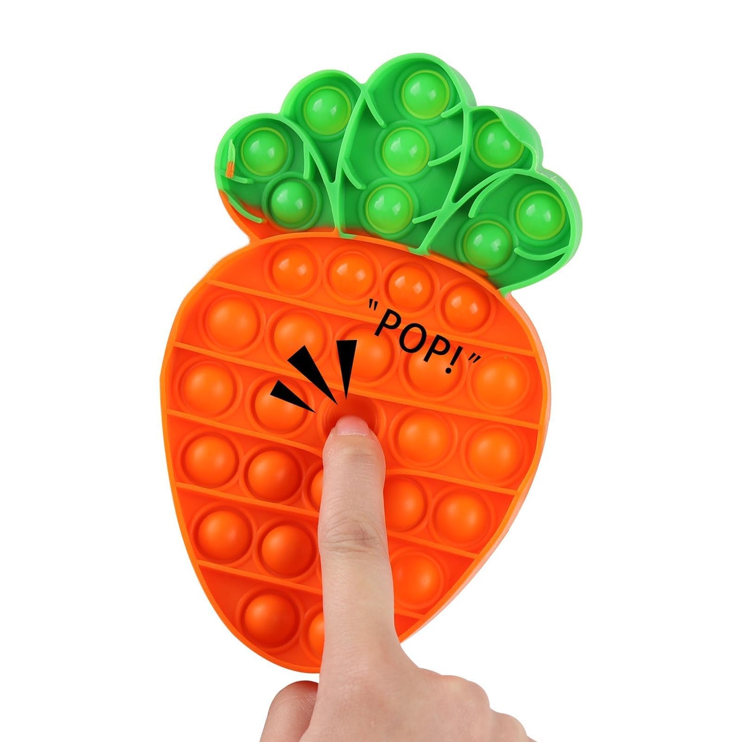 Anboor Pop Fidget Toys, Carrot Push Bubble Fidget Sensory Poppers Toys Stress Relief for Kids Hunt Autism Eucational, Push Sensory Toys for Present Party Favors