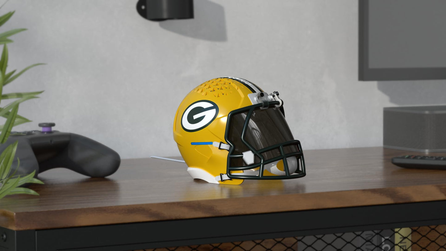 NFL Echo Dot Bundle: Includes Echo Dot | Charcoal and Limited-Edition NFL Helmet Stand | Green Bay Packers