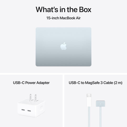 Apple 2025 MacBook Air 15-inch Laptop with M4 chip: Built for Apple Intelligence, 15.3-inch Liquid Retina Display, 16GB Unified Memory, 256GB SSD Storage, 12MP Center Stage Camera, Touch ID; Sky Blue