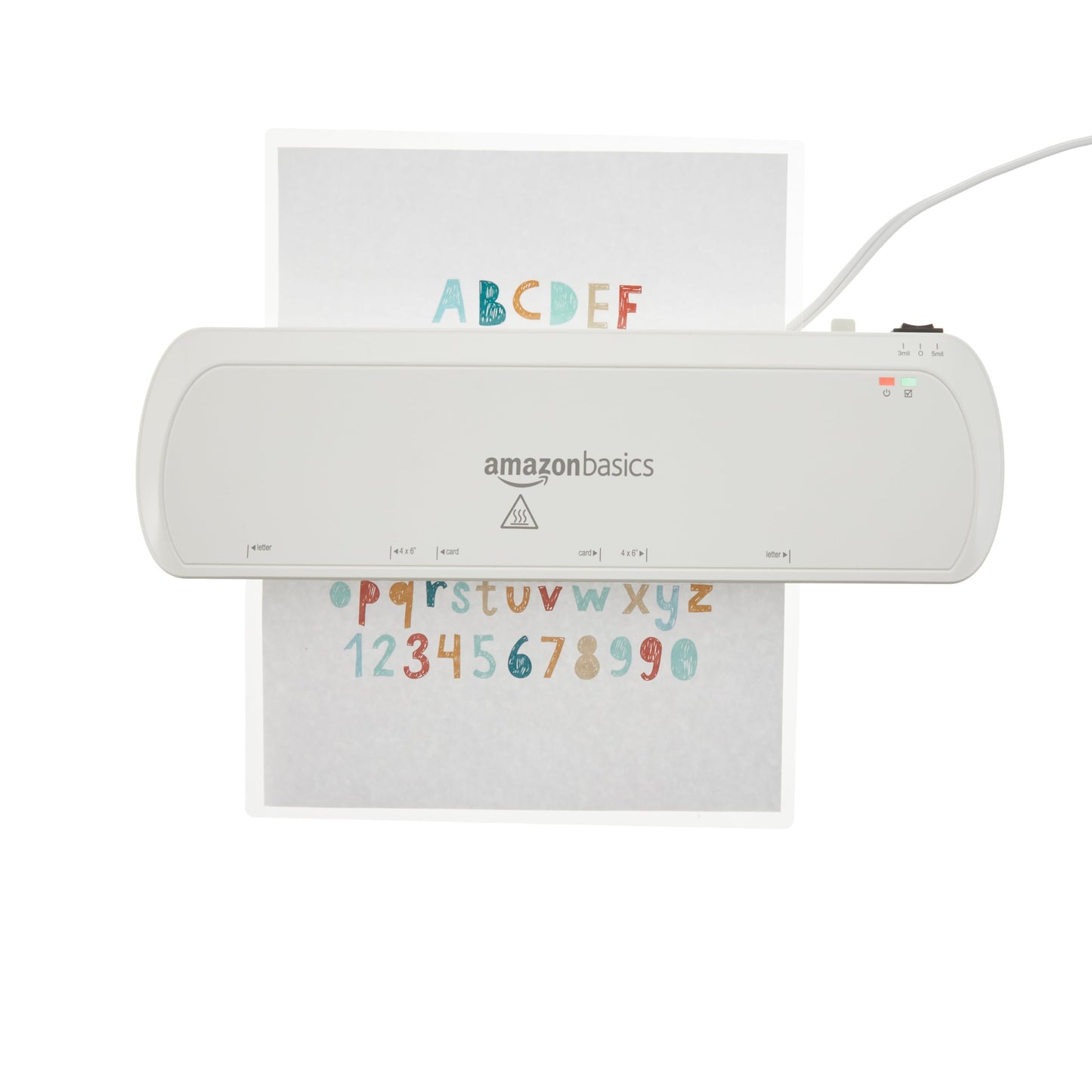 Amazon Basics 9 inch Thermal Laminator Machine for Documents and Photos, Easy to Use for Home Office or School, White
