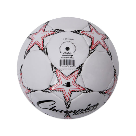 Champion Sports Viper Soccer Ball, Size 4 – Soft Touch TPU Cover, Airlock Bladder – Ages 8-12 – Red/Black/White