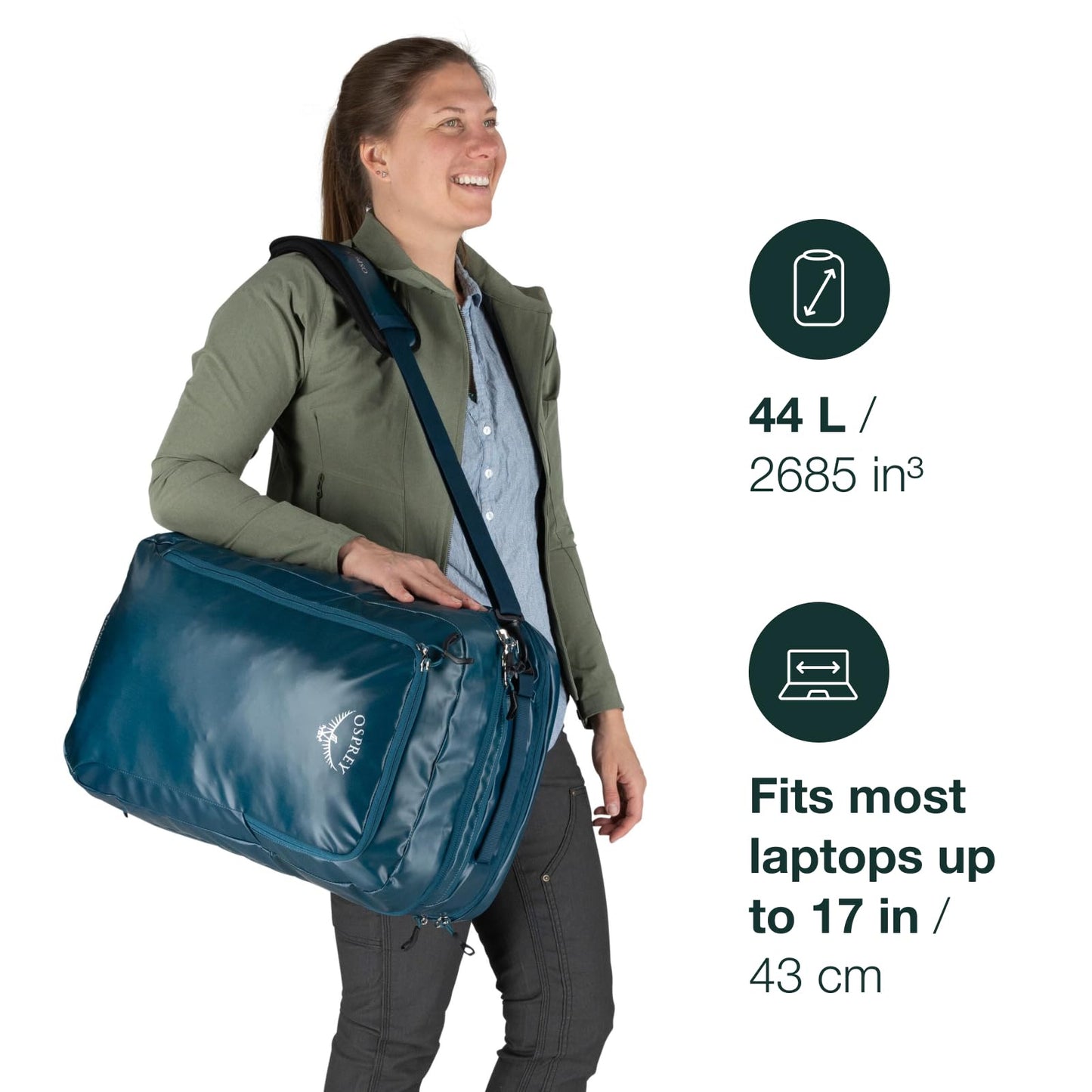 Osprey Transporter 44L Carry-On Backpack, Venturi Blue