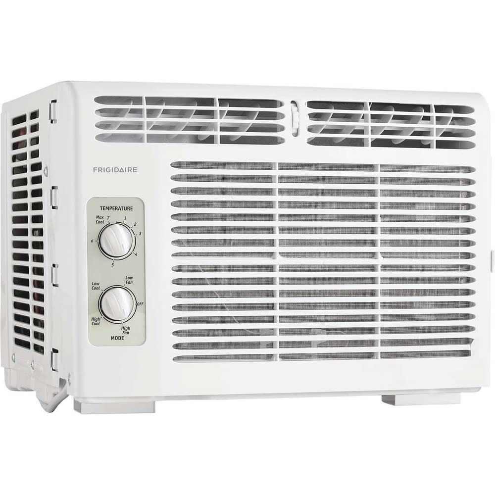 Frigidaire FFRA051WAE Window-Mounted Room Air Conditioner, 5,000 BTU with Temperature Control and Easy-to-Clean Washable Filter, in White