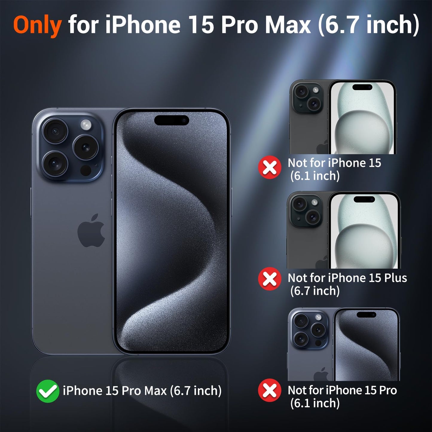 SUPFINE Magnetic for iPhone 15 Pro Max Case (Compatible with MagSafe) (Military Grade Drop Protection) Translucent Matte Shockproof Phone Cover, Black