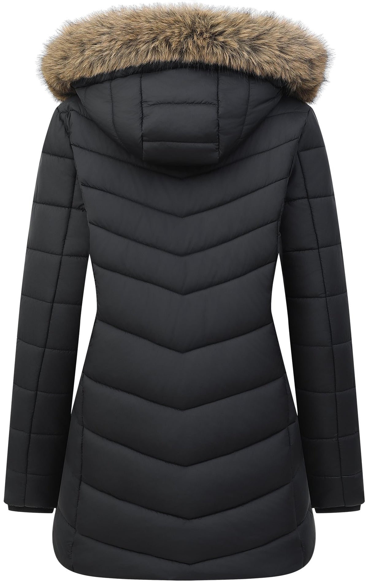 Women's Long Winter Puffer Coat Warm Thicken Fleece Lined Down Jacket Waterproof Detachable Hooded Parka