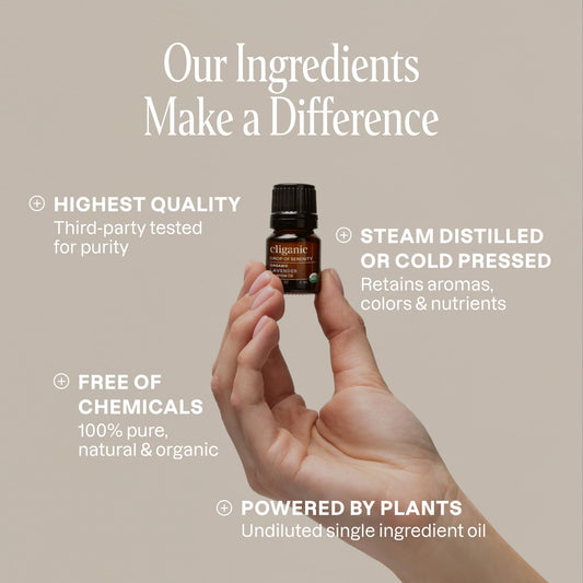 Cliganic Organic Essential Oils Set (Top 5 - The Classics) - 100% Pure Natural - Aromatherapy, Candle Making - Peppermint, Lavender, Eucalyptus, Lemongrass & Orange