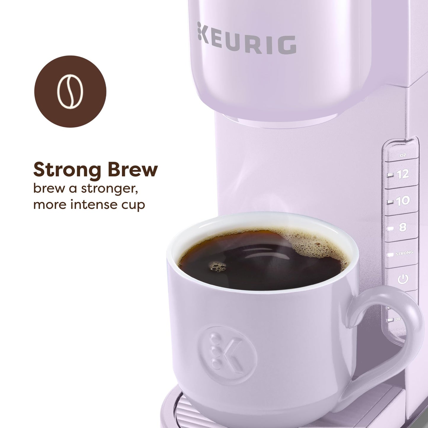 Keurig K-Express Single Serve K-Cup Pod Coffee Maker, 3 Brew Sizes, Strong Button Feature, 42oz Removable Reservoir, Lavender