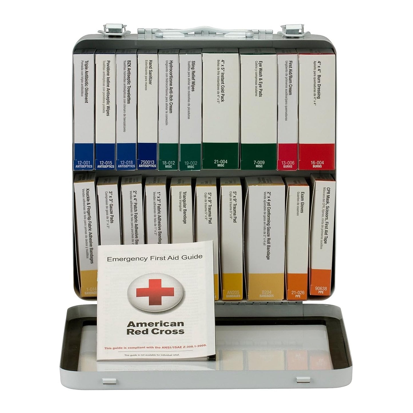 First Aid Only 90600 ANSI A+ 2015 and OSHA Compliant First Aid Kit, 50-Person Unitized Emergency First Aid Kit for Business, Home, Car, and Worksites with 20 Color-Coded Boxes of First Aid Supplies