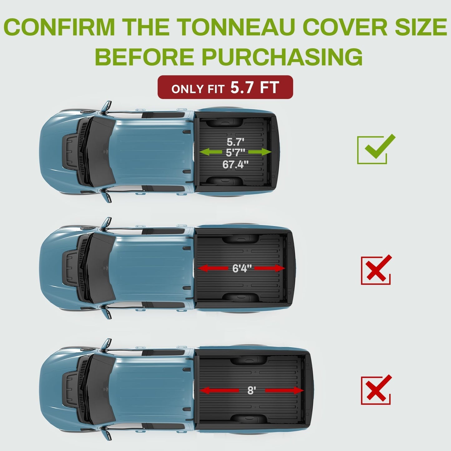 AUTOSAVER88 Soft Tri-fold Truck Bed Tonneau Cover Compatible with 2009-2025 Dodge Ram 1500 (Incl. Classic & New) 5.7ft Bed Without Rambox