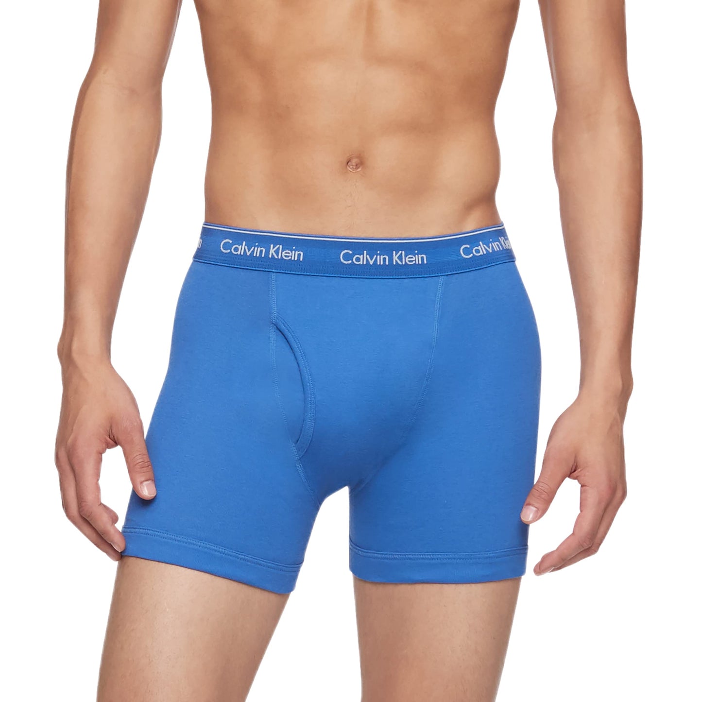 Calvin Klein Men's Cotton Classics 3-pack Boxer Brief, Medieval Blue, Minnow, Blue Bay, Large