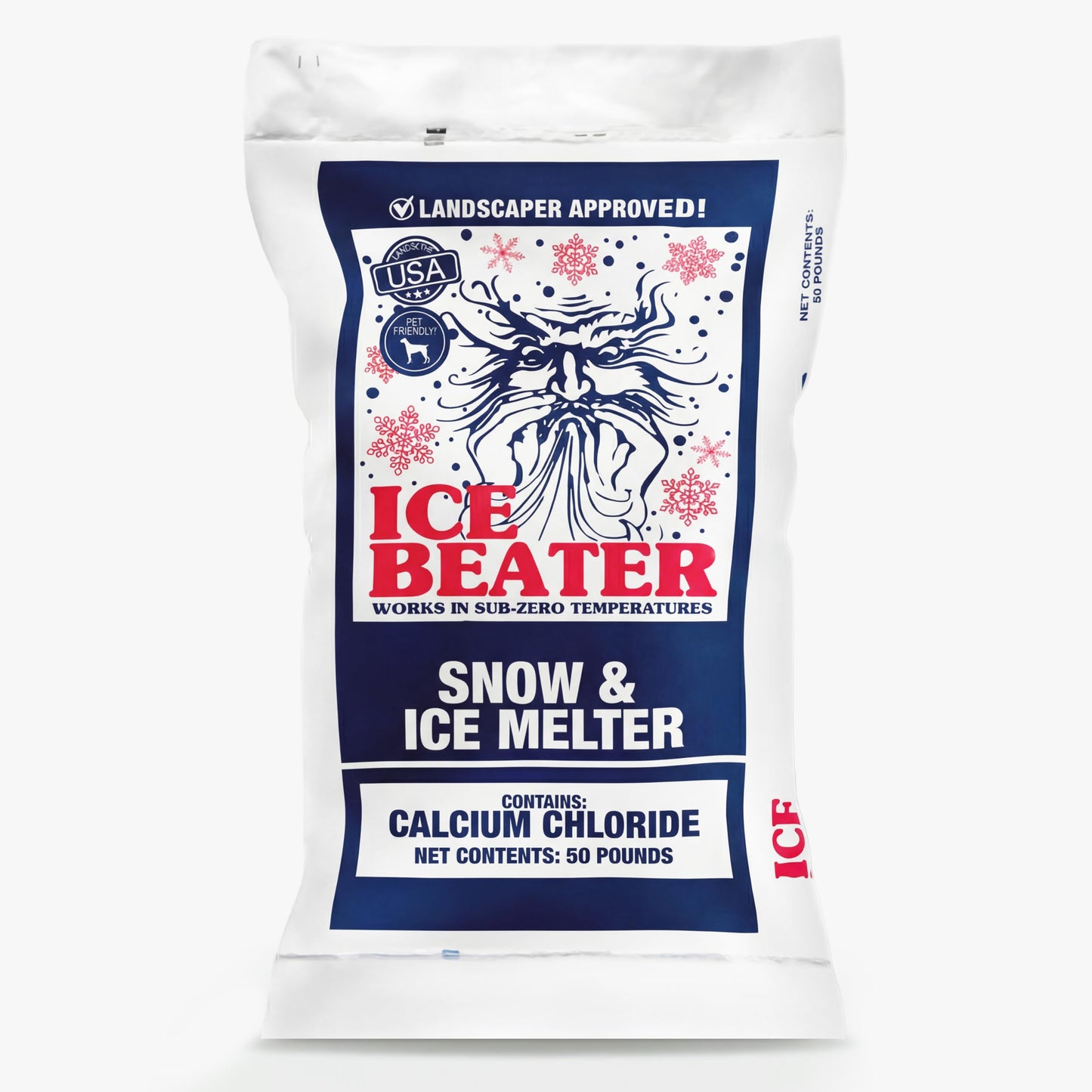 Snow Joe Ice Beater Calcium Blend Powerful Ice Melt, 50 Pound Bag - Works to -15°F Safe for Sidewalks, Driveways, and Walkways