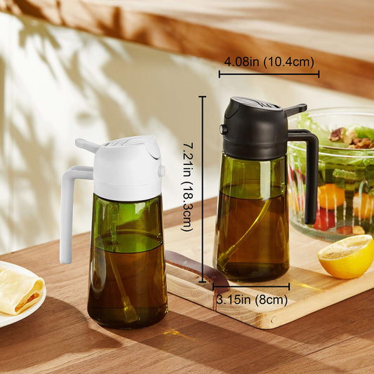 TrendPlain - Original 16oz/470ml Olive Oil Dispenser Bottle for Kitchen Gadgets and Air Fryer Accessories - Olive Oil Sprayer for Cooking w/Stickers - Yellow
