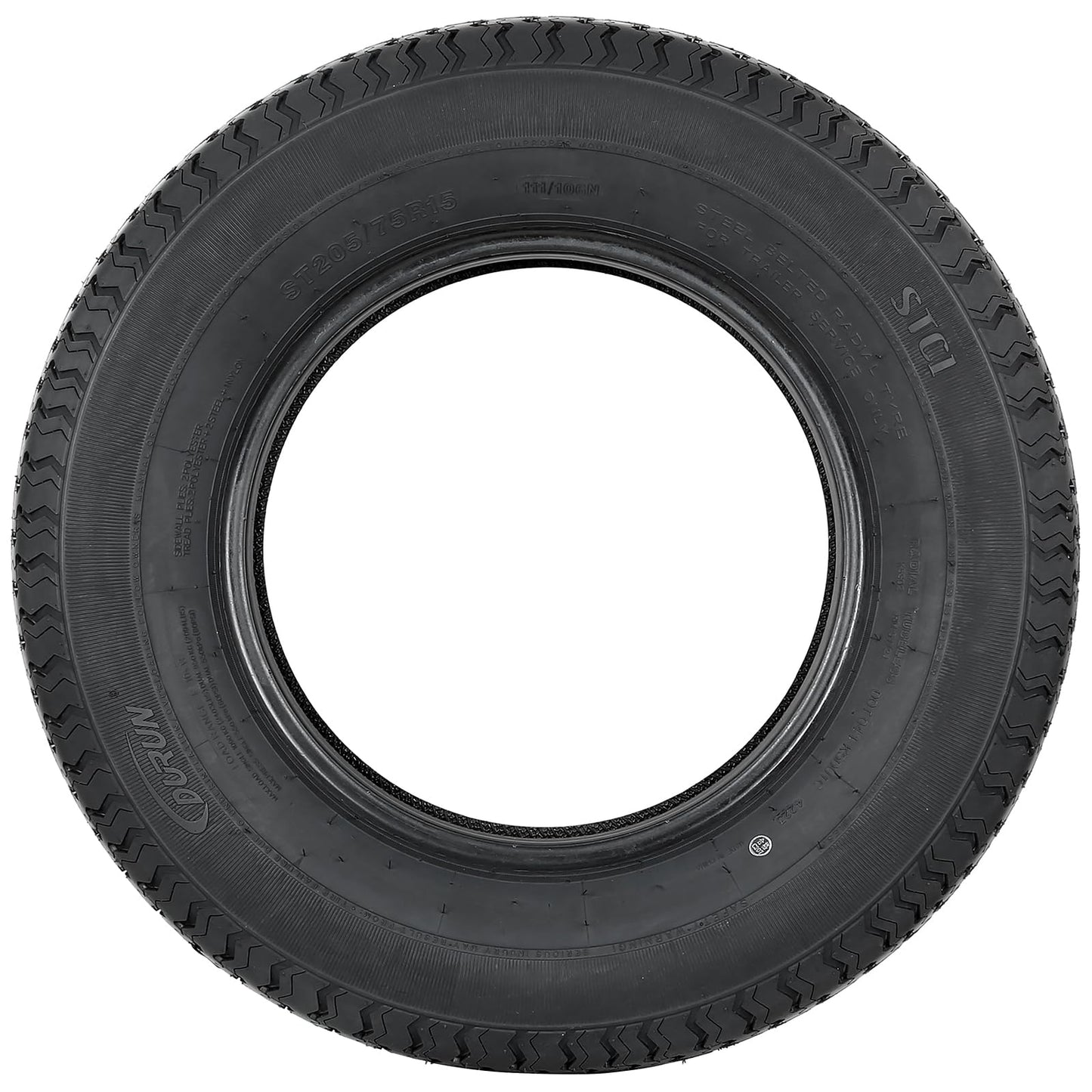 Durun Set of 4 Heavy Duty Trailer Tires ST205/75R15 205 75 15 10-Ply Load Range E, 205 75R15 ST 205/75/15, 111/106N