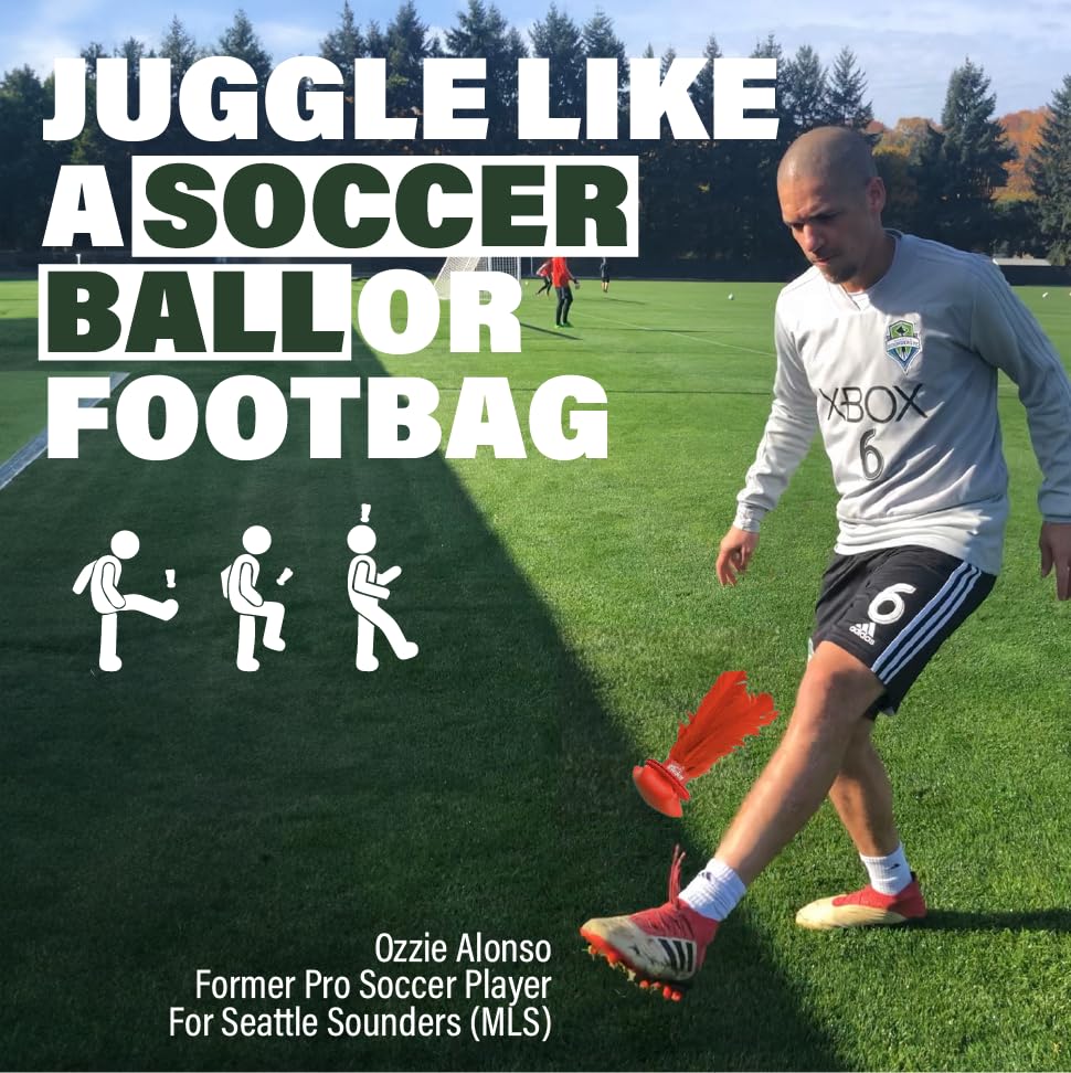 Kickit | The Original Birdie Soccer Trainer | Play Outdoors, Indoors or Backyard, Beach or Tailgate, All Ages Fun & Travel Friendly (Red)