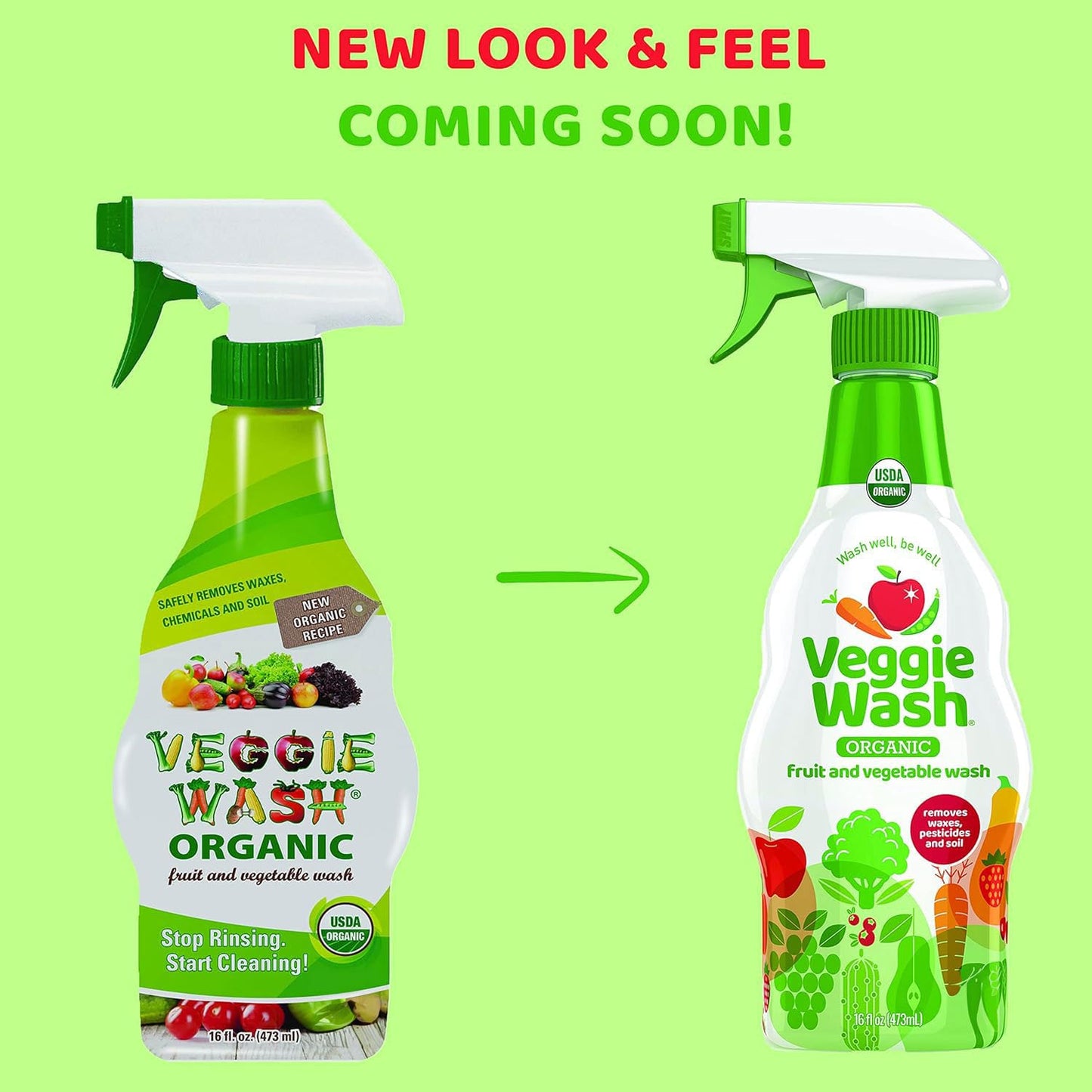 Veggie Wash Organic Fruit and Vegetable Wash, Certified Organic, Ideal for Cleaning Produce, 16 Fluid Ounce, Pack of 3 (Packaging May Vary)