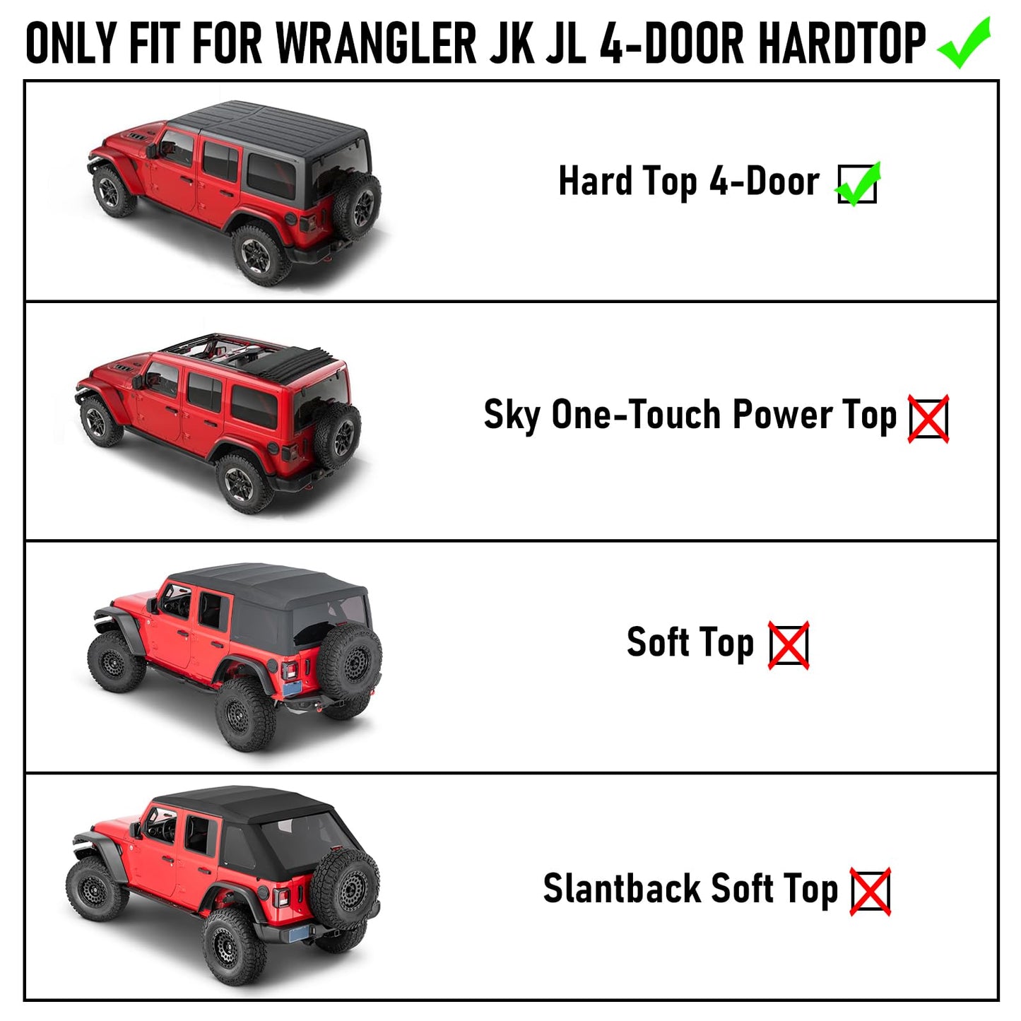 Hooke Road Rear Trunk Cargo Rack Basket Tray for 2007-2025 Jeep Wrangler JK JL 4-Door Hardtops, Sturdy Steel Shelf for Camping Trip Gear