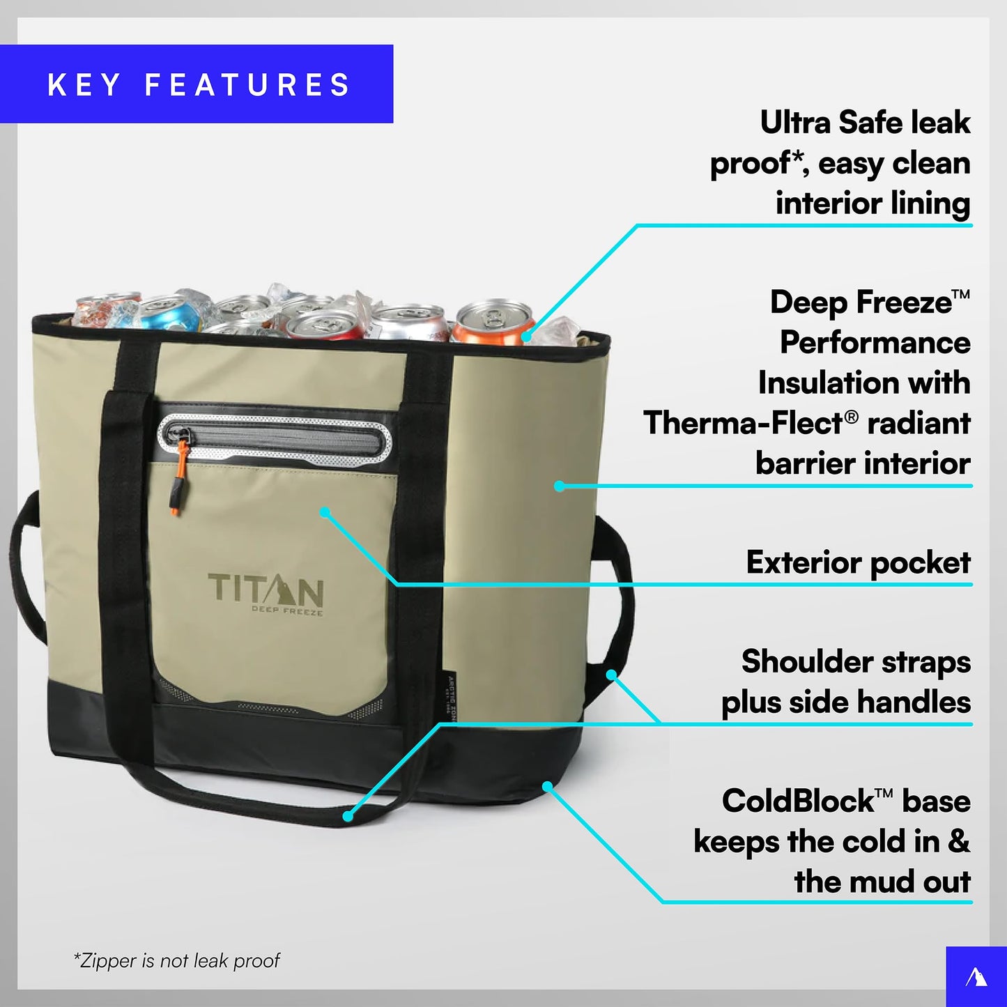 Titan Deep Freeze 30 Can Insulated Tote, Moss