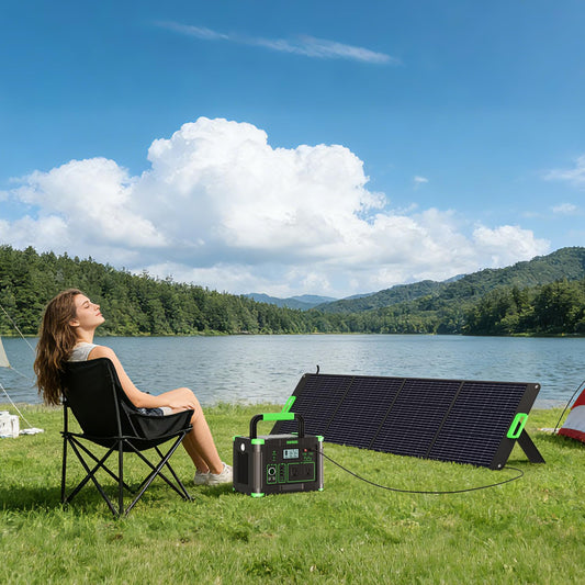200W Portable Solar Panel for Power Station, Foldable Solar Charger w/ 4 Kickstands, IP65 Waterproof Solar Panel Kit w/DC XT60 Anderson Aviation Output for Outdoor RV Camper Blackout
