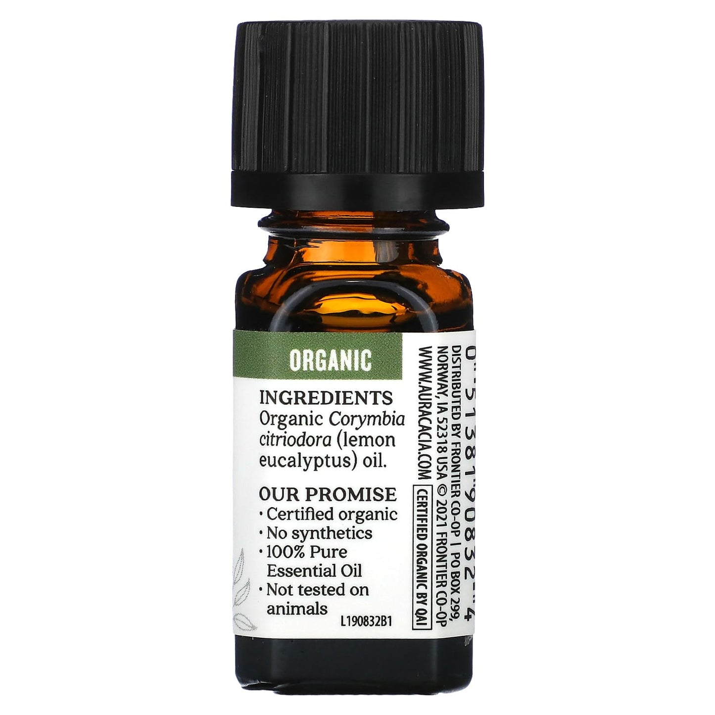 Aura Cacia Certified Organic Pure Lemon Eucalyptus Essential Oil, Corymbia Citriodora, 0.25 Fl Oz