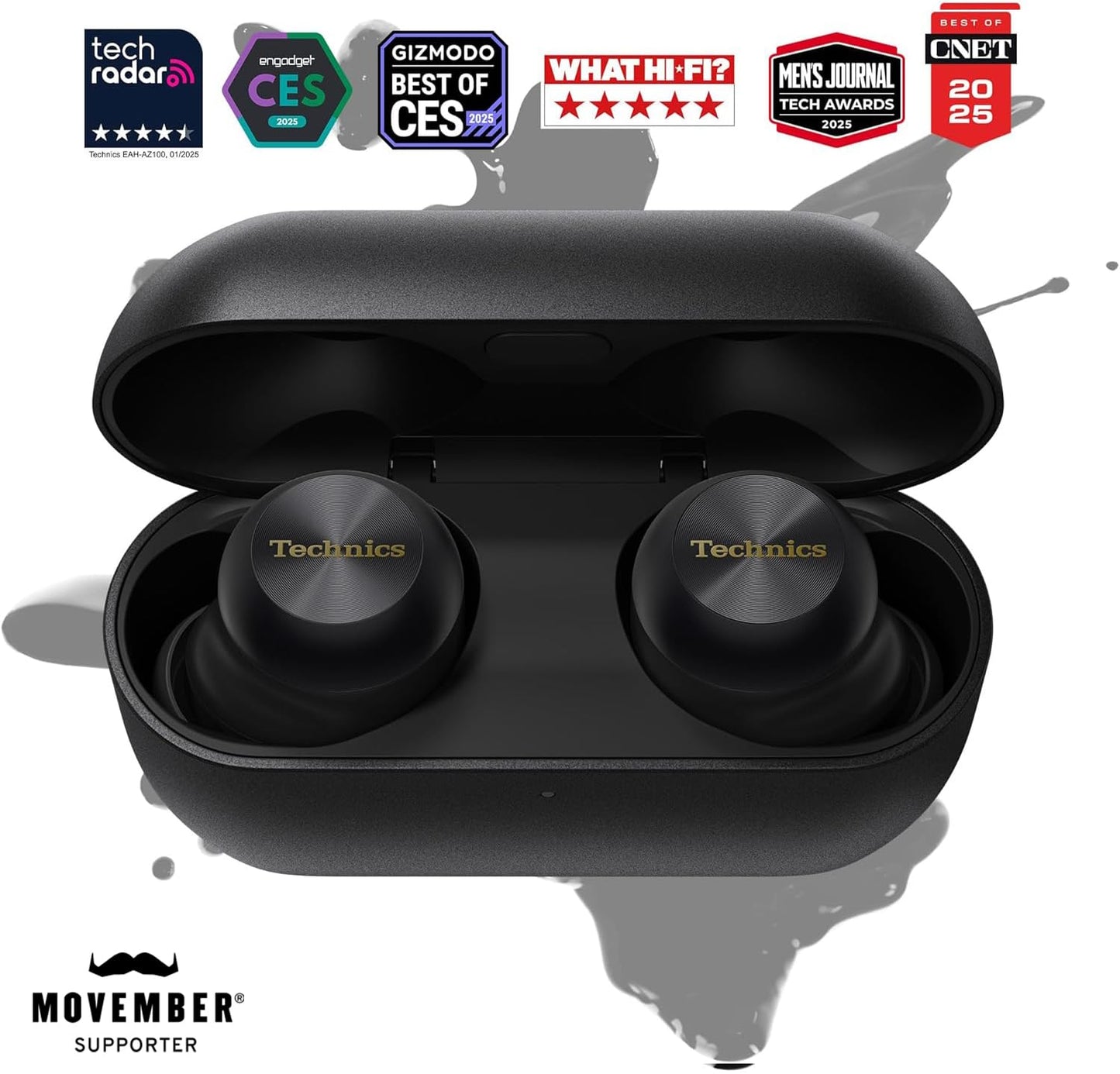 Technics Reference Class Hi-Fi Wireless Earbuds, Dolby Atmos, Head Tracking, Adaptive Noise Cancelling, 3 Device Multipoint, 10-hr Battery, Wireless Charging, in Ear Headphones - EAH-AZ100-K (Black)