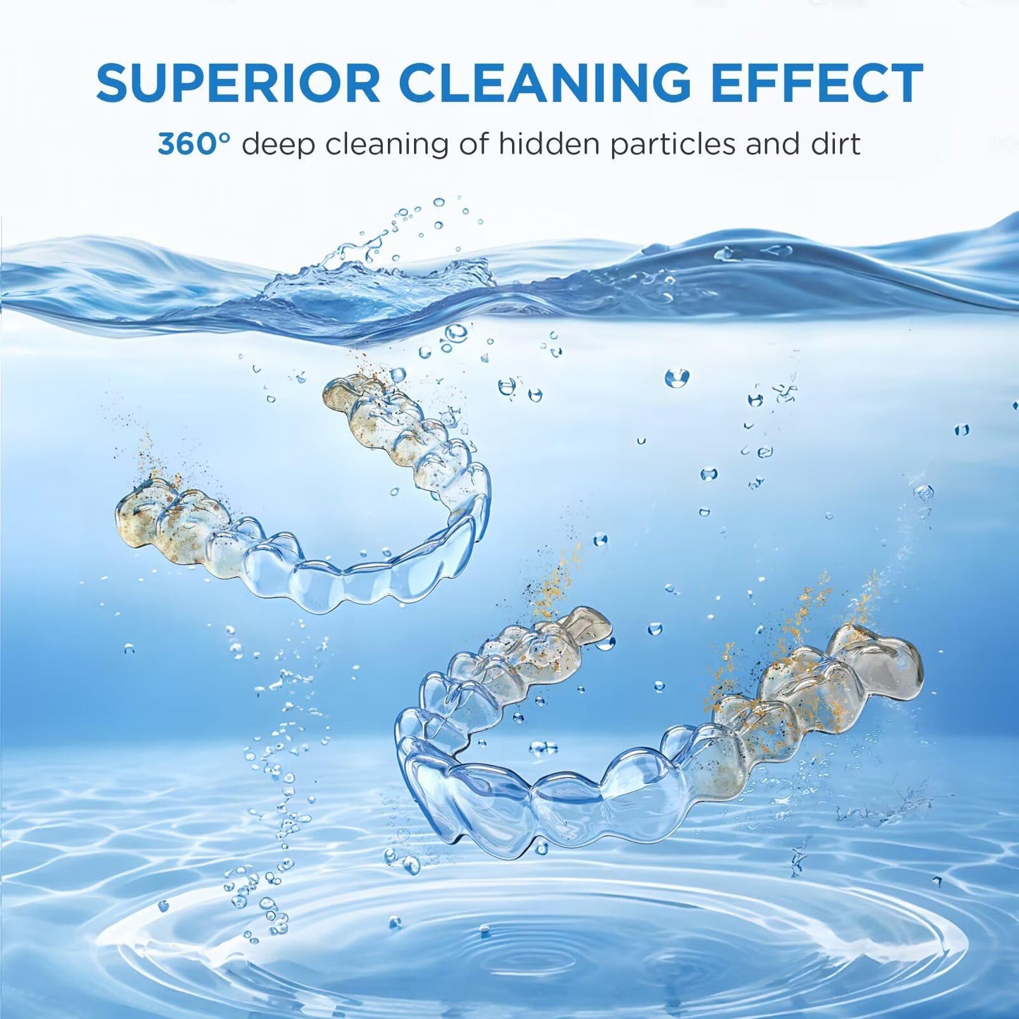 Dental Ultrasonic Retainer Cleaner Machine: 45kHz Dental Cleaning Pod with Digital Timer & 200ML, Deep Cleaning for Dentures, Mouth Guards, Aligners, Night Guards, Braces, Toothbrush Heads & Jewelry
