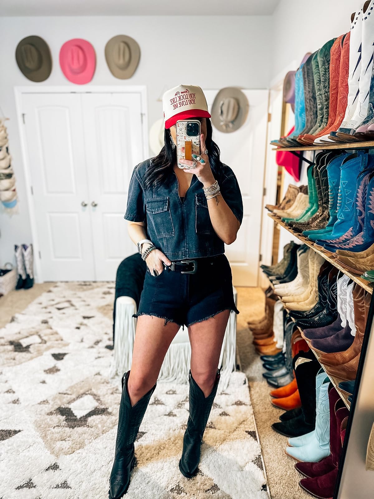 Women Casual Jean Shorts 2025 Trendy Boyfriend High Waisted Denim Shorts Stretchy Frayed Dress Shorts for Summer(Black,M)