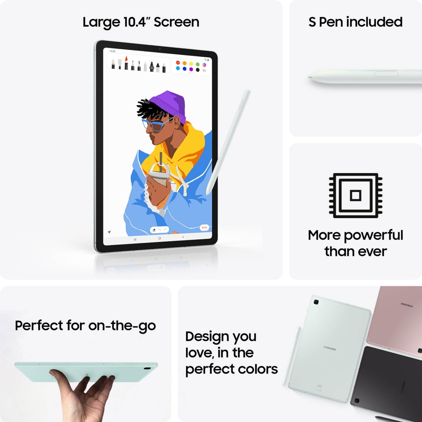 SAMSUNG Galaxy Tab S6 Lite (2024) 10.4' 64GB WiFi Android Tablet, S Pen Included, Gaming Ready, Long Battery Life, Slim Metal Design, Expandable Storage, US Version, Chiffon Pink, Amazon Exclusive