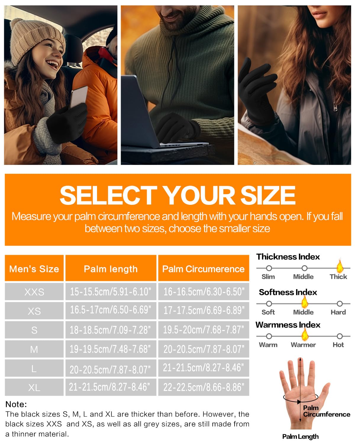 LOUXPERT Winter Waterproof Gloves for Women: Water Proof Touch Screen Gloves for Men Running Hiking, Cold Weather Touchscreen Phone Texting Warm Snow Water Resistant Thermal Black