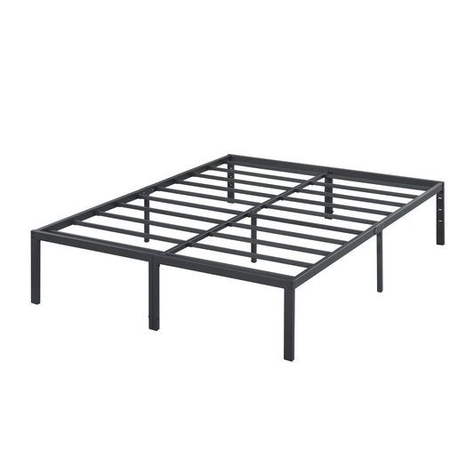 Olee Sleep 18 Inch Heavy Duty Steel Slat Anti-Slip Support, Easy Assembly Platform Bed Frame, Noise Free Steel Mattress Foundation, Maximum Storage, No Box Spring Needed, Black, King Size