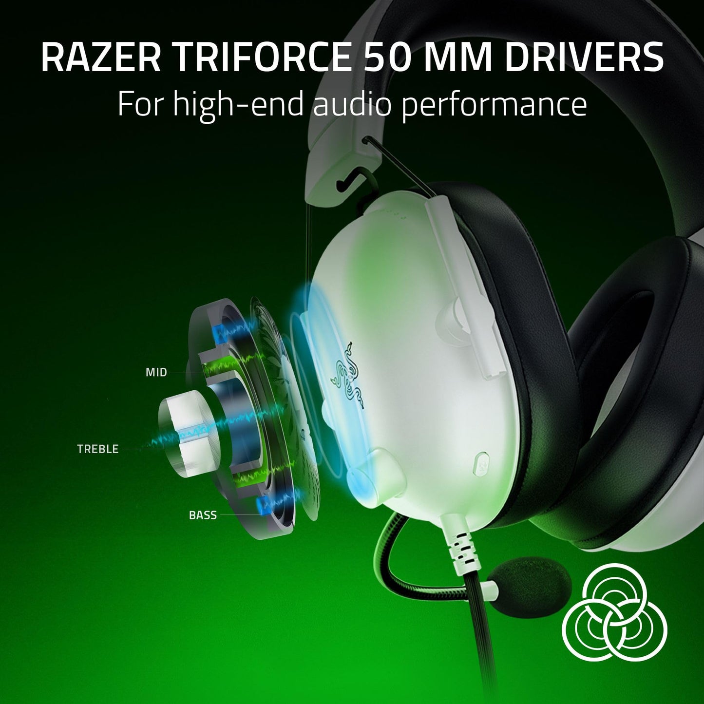 Razer BlackShark V2 X Xbox Gaming Headset: 50mm Drivers - Cardioid Mic - Lightweight - Comfortable Noise Isolating Earcups - for Xbox Series X, Series S, PS5, PC, Switch via 3.5mm Audio Jack - White
